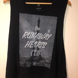 black graphic muscle tank